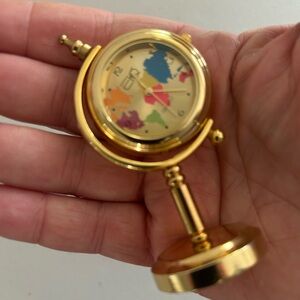 New miniature Gold Globe Desk Clock